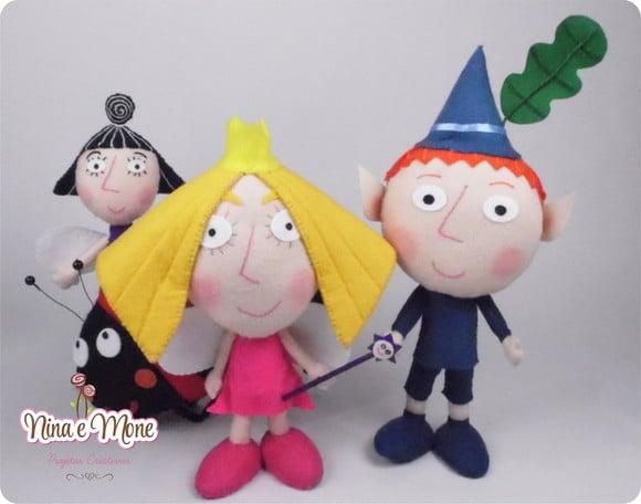 Kit de Bonecos Ben e Holly de Feltro - Tema Ben e Holly