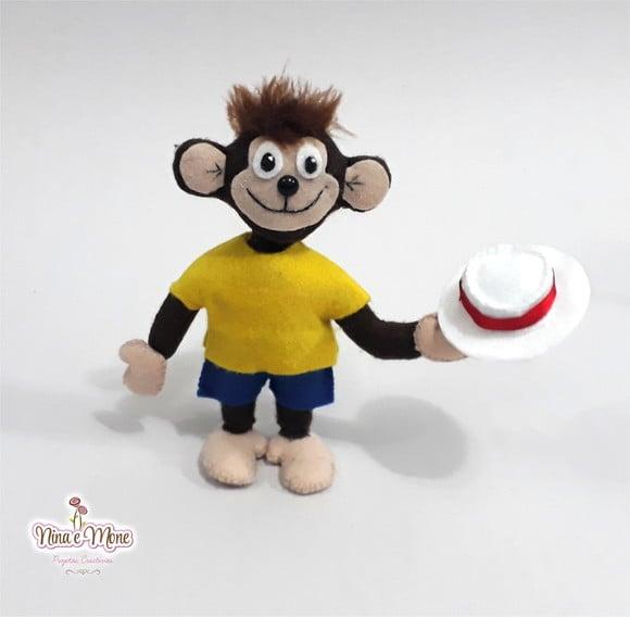 Macaco Mr. Nilson de Feltro - Tema Pippi Meialonga