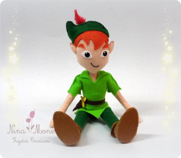 Peter Pan de Feltro - pernas articuladas