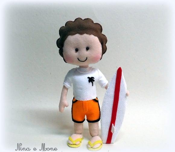 Surfista em feltro