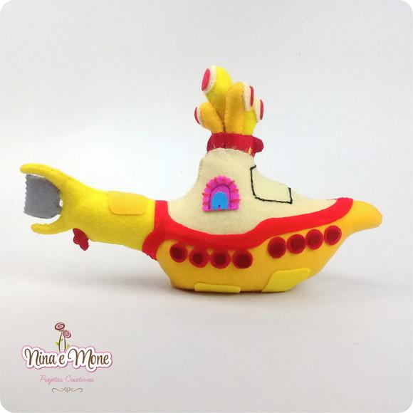 Submarino Amarelo 3d de Feltro