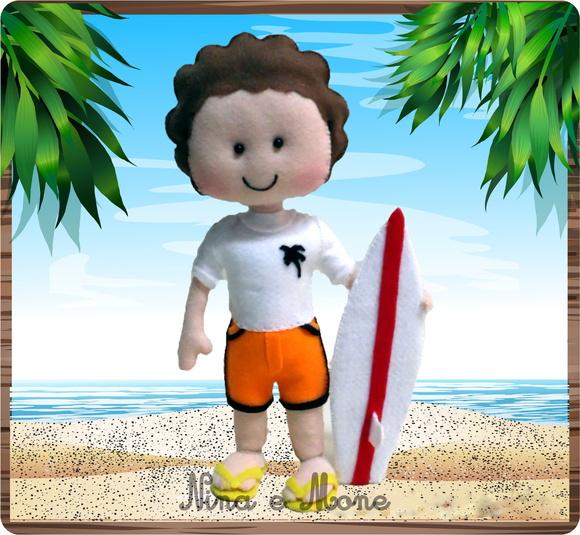 Surfista em feltro