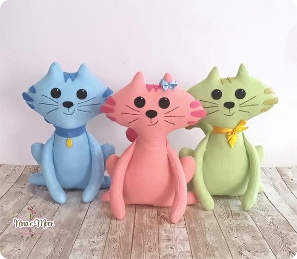 Trio de Gatinhos em Feltro