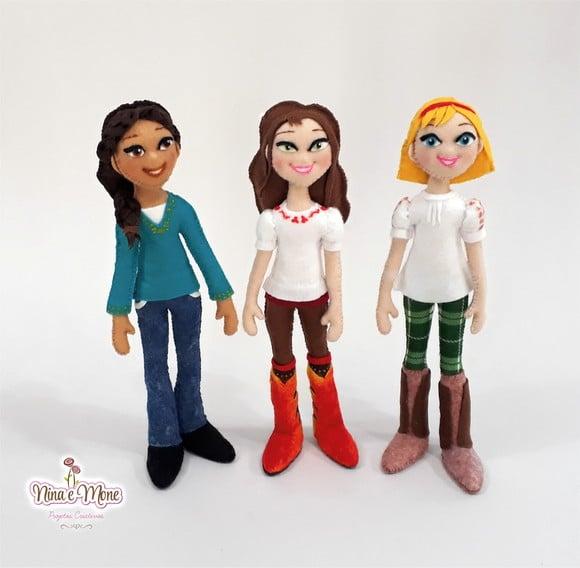 Trio de Meninas - Tema Spirit de Feltro