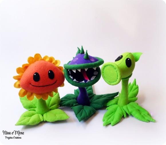 Trio de Plantas de Feltro
