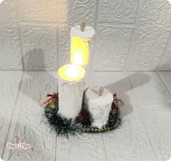 Trio de Velas Natalinas de Mesa