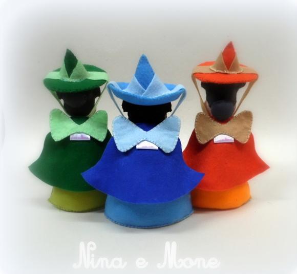 Trio Fadas Madrinhas em Feltro