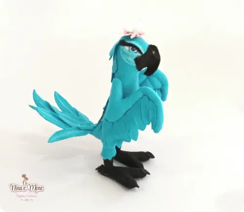 Arara Jade de Feltro - Tema Rio