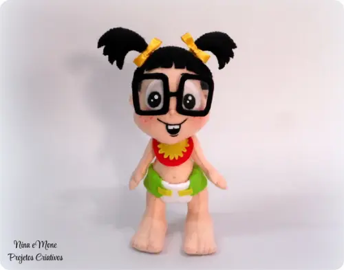 boneca chiquinha baby de feltro - tema chaves