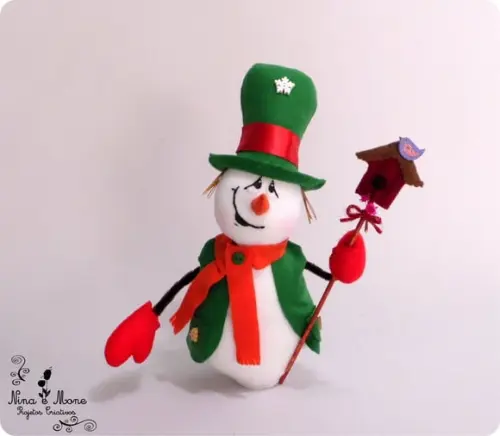 Boneco de Neve de Feltro