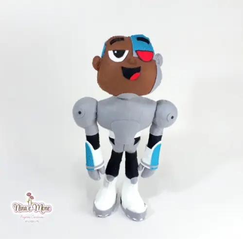 Boneco Ciborgue de Feltro - Tema Jovens Titãs