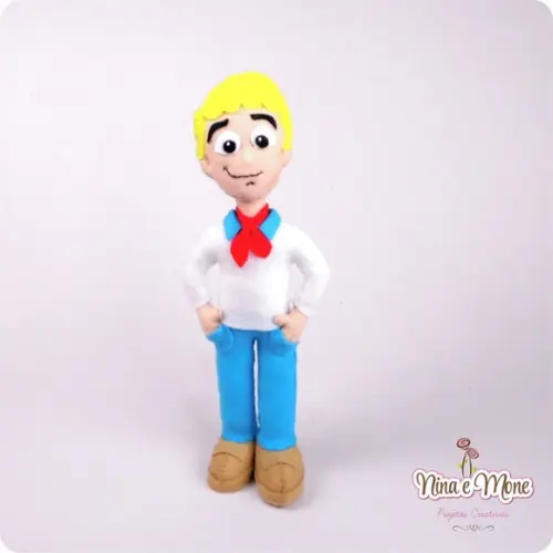 Boneco Fred de Feltro - Tema Scooby Doo