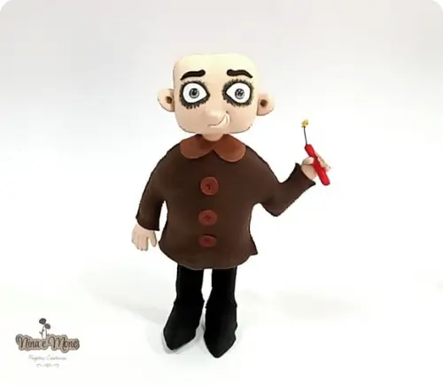 Boneco Tio Fester Addams de Feltro