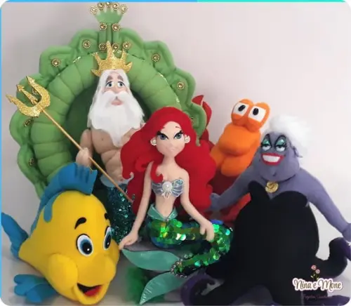 Bonecos a Pequena Sereia de Feltro