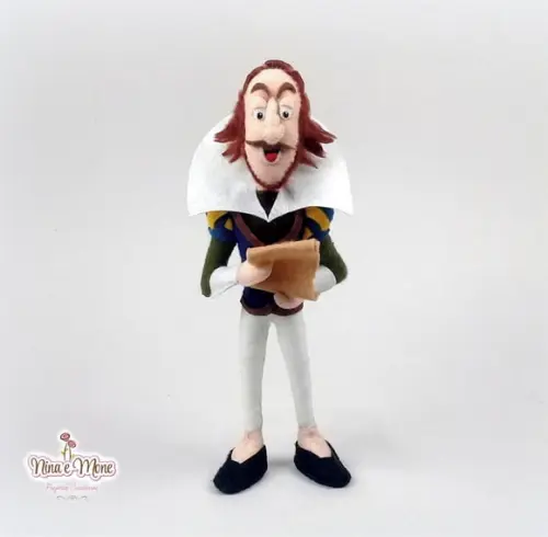 Boneco William Shakespeare de Feltro - Peabody e Sherman