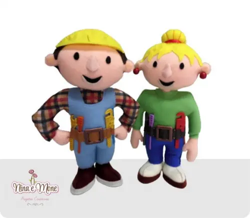 Bonecos Bob o Constutor em Feltro