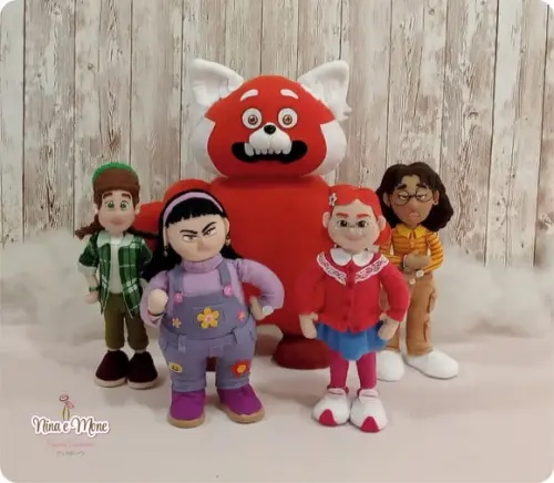 Bonecos de Feltro Tema Red: Crescer É Uma Fera