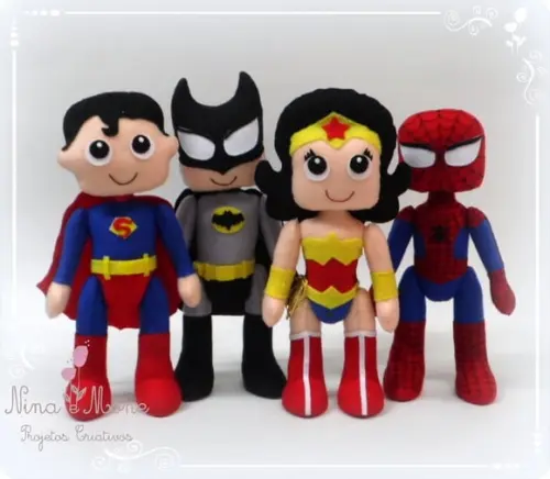 Bonecos Super Heróis em Feltro