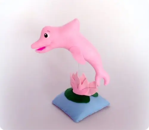 boto cor de rosa de feltro