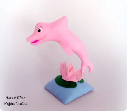 boto cor de rosa de feltro