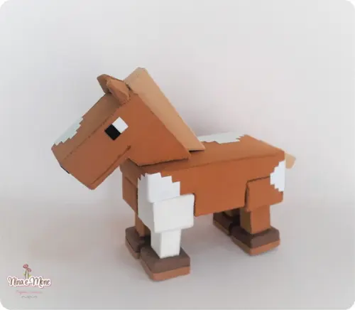 Cavalo de Feltro - Tema Minecraft