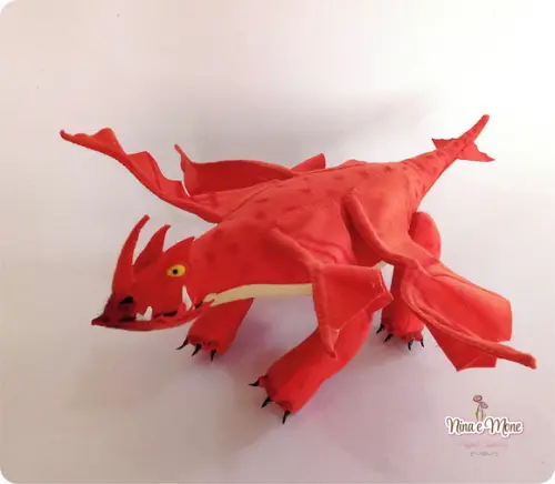 Dragão Cauda de Fogo de Feltro