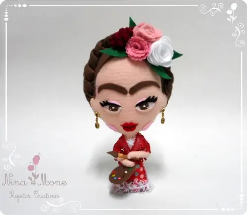 Frida Kahlo Menina em Feltro