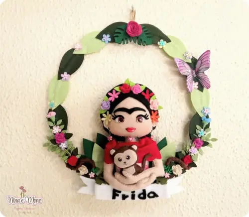 Guirlanda Frida Kahlo de Feltro