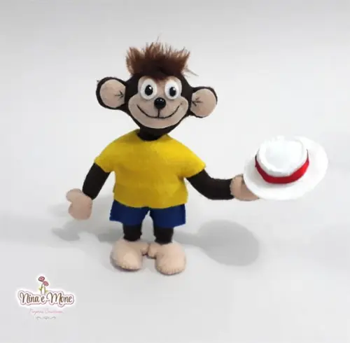 Macaco Mr. Nilson de Feltro - Tema Pippi Meialonga