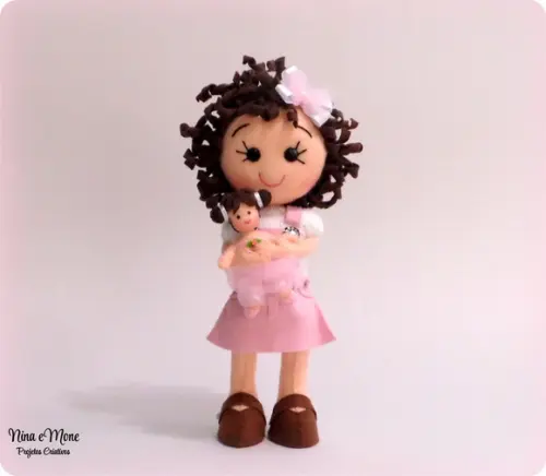 Menina e Naninha de Feltro