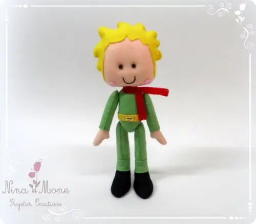 Pequeno Príncipe Roupa Verde em feltro