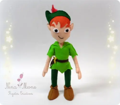 Peter Pan de Feltro - pernas articuladas