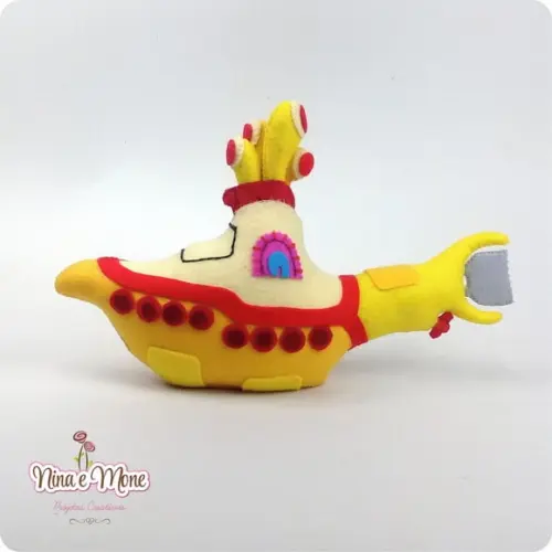 Submarino Amarelo 3d de Feltro