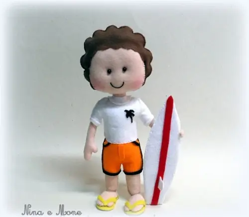 Surfista em feltro