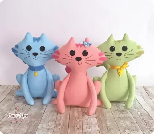 Trio de Gatinhos em Feltro