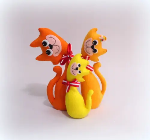 Trio de Gatinhos de Feltro
