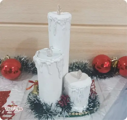 Trio de Velas Natalinas de Mesa