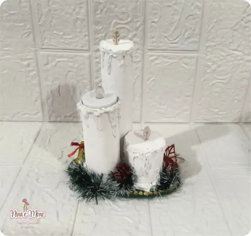 Trio de Velas Natalinas de Mesa
