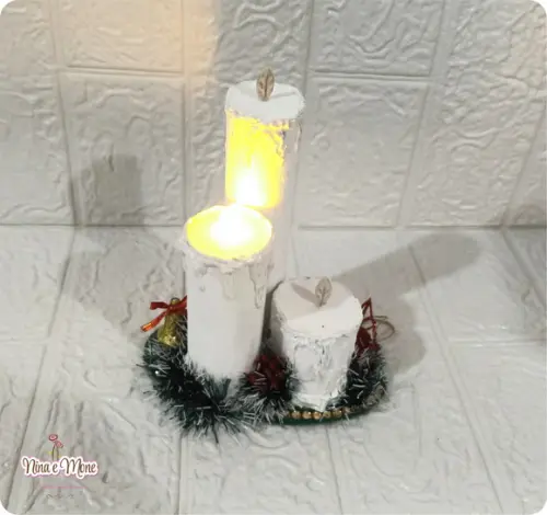 Trio de Velas Natalinas de Mesa