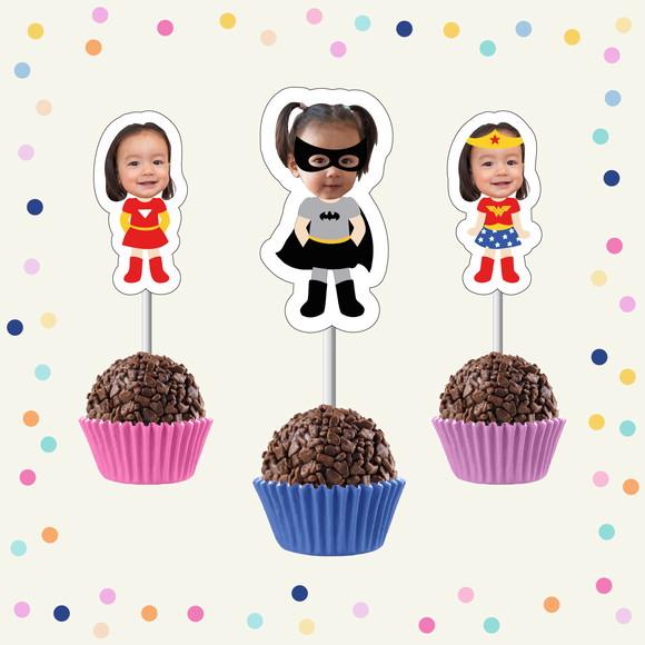 Toppers Docinho com Rostinho - Super Heroínas