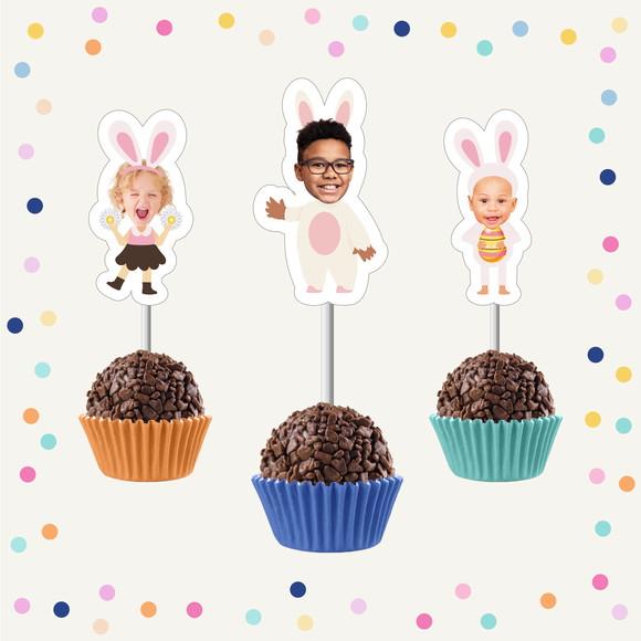 Toppers de Docinho com Rostinho - Páscoa Coelhinho