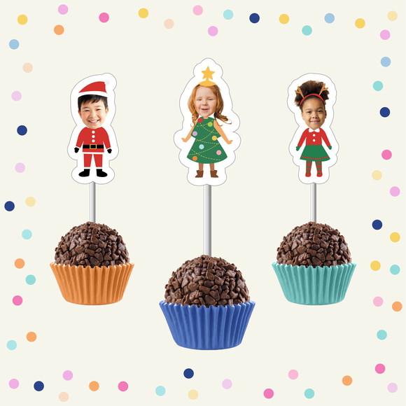 Toppers de Docinho com Rostinho - Natal