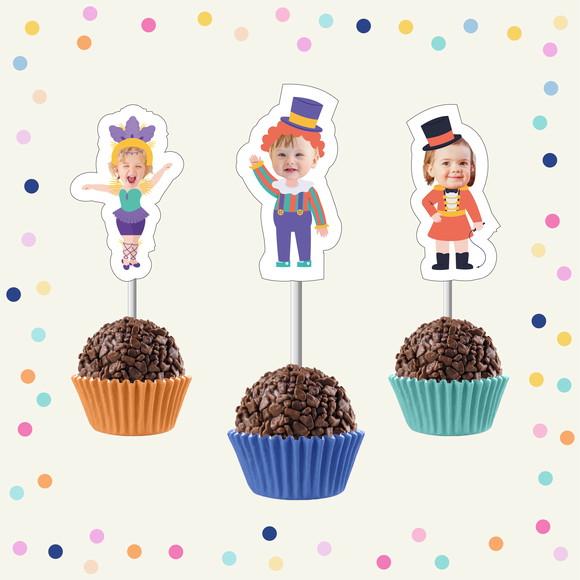 Toppers de Docinho com Rostinho - Carnaval