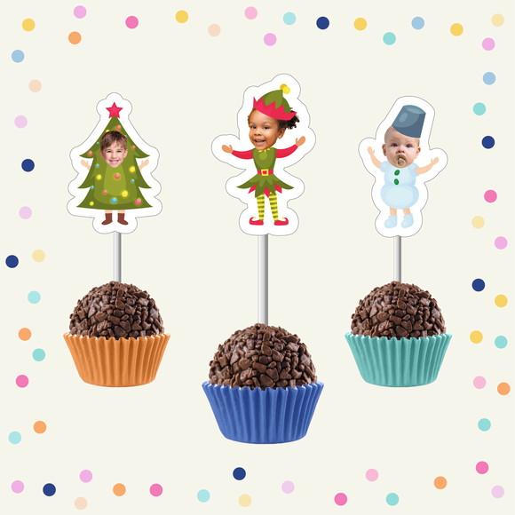 Toppers de Docinho com Rostinho - Natal