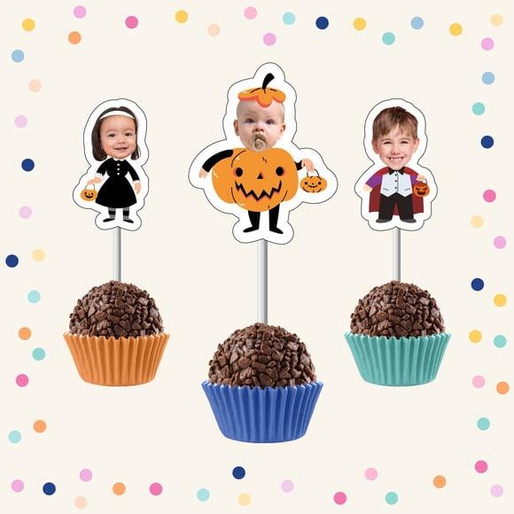 Toppers de Docinho com Rostinho - Halloween / Dia das Bruxas