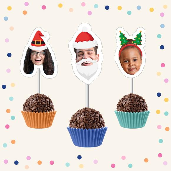 Toppers de Docinho com Rostinho - Natal