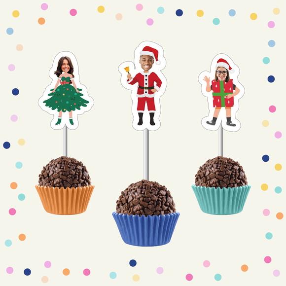 Toppers de Docinho com Rostinho - Natal