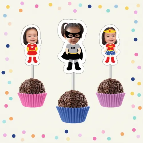 Toppers Docinho com Rostinho - Super Heroínas