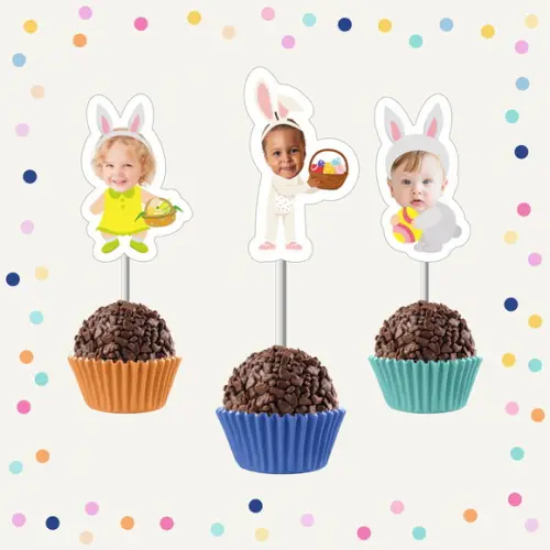 Toppers de Docinho com Rostinho - Páscoa Coelhinho