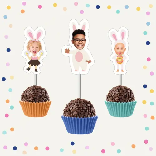 Toppers de Docinho com Rostinho - Páscoa Coelhinho